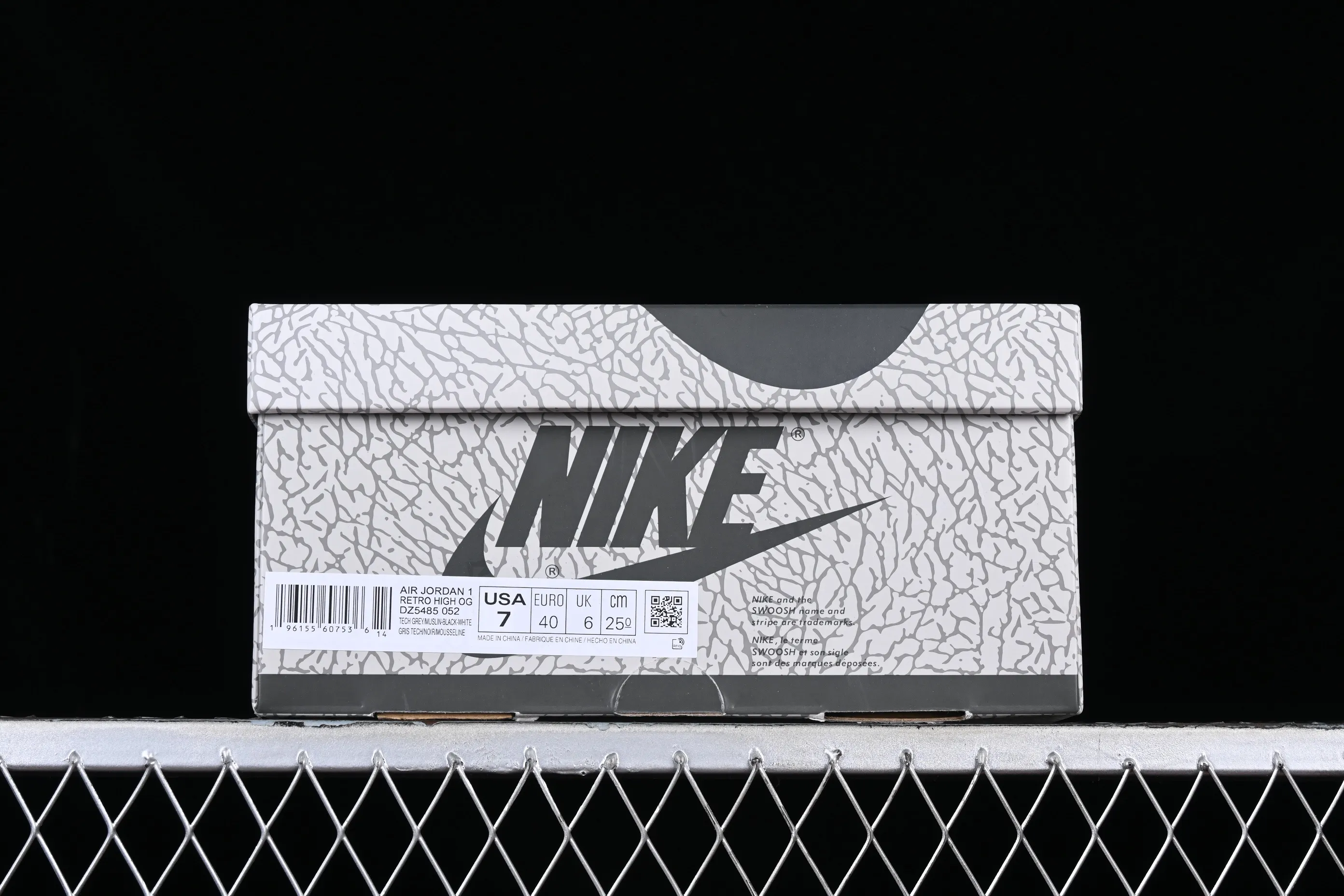 All categories Air Jordan Jordan series basketball shoes Air Jordan 1 High Pure original Air Jordan 1 High OG "White Cement" AJ1 Joe 1 elephant pattern high-top basketball shoes DZ5485-052